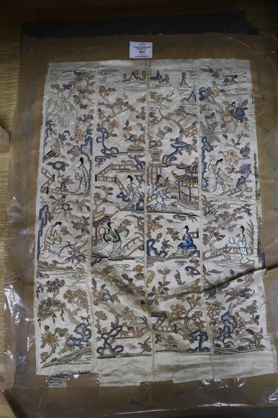 Six Chinese silkwork panels